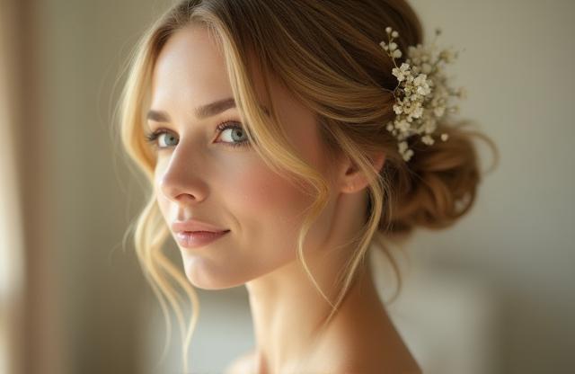 Bridal updo elegantly styled