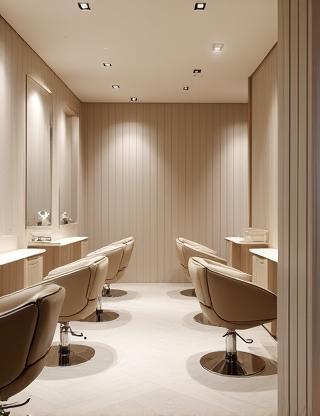 Salon interior and styling chairs