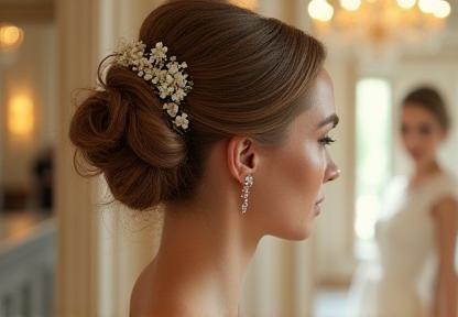 Bridal and special occasion hair styled elegantly at Mayfair salon